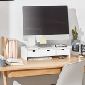Miniatyrbillede 9 af 9: Rootz Monitor Stand Computer Screen Monitor Stand -Monitor Riser Desk Organizer med 3 skuffer