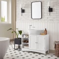 Miniatyrbillede 4 af 8: Rootz Under-Sink Cabinet - Badeværelsesopbevaring - Vaskeskab - MDF - Chrome Håndtag - 90cm x 30cm x 60cm
