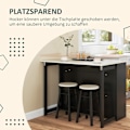 Miniatyrbillede 6 af 10: Rootz 3 -stykke Barset - Bar Table Set - Foldbart spisestue - 6 Opbevaringsrum - 116x70x89.5cm