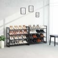 Miniatyrbillede 2 af 9: Rootz Skostativ med 8 niveauer - Sæt med 2 stabelbare 4-lags skoopslag - Metal skoopbevaring med justerbare mesh hylder - Sort