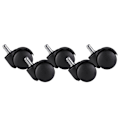 Miniatyrbild 7 av 7: Rootz 5-delade set mattrullar för kontorsstol - Högkvalitativ plast - Svart - 11 mm stiftdiameter - 20 mm stiftlängd - 50 mm rulldiameter - Lämplig fö