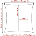 Pikkukuva 2 / 4: Rootz HDPE Sun Sail - Varjostuspurje - UV-suojakupu - Kestävä, repeytymätön, helppo asentaa - 5m x 5m