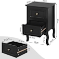 Miniatyrbillede 3 af 9: Rootz Hvidt sengebord - Natbord - Opbevaringsskab - Elegant design - Rigelig opbevaring - Holdbar konstruktion - 40 cm x 60 cm x 30 cm