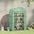 Miniatyrbild 6 av 7: Rootz Greenhouse - Folieväxthus - Balkong med 3 hyllor - Tomathus - Planthus - Kallstomme - Metall - Grön - 80 x 49 x 160 cm