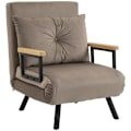 Miniatyrbillede 1 af 9: Rootz sovestol - Cabriolet sovesofa - Justerbart ryglæn - Robust stålstel - Plys polstring - Lysebrun - 63W x 73D x 81H cm