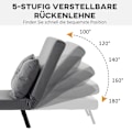 Miniatyrbillede 5 af 10: Rootz afslapningsstol - Scandi Design hvilestol - Læsestol - 5-niveau justerbart ryglæn - Ekstra pude - Stålramme - 63W x 73D x 81H cm