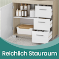 Miniatyrbillede 4 af 6: Rootz Sink Cabinet - Badeværelsesskab - Vanity Cabinet - 3 store skuffer - MDF - 30x70x64cm