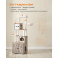 Miniatyrbild 4 av 10: Rootz 2 i 1 skrapstolpe - Kattträd - Skrapstång - Spånskiva - Plysch - Sisal - Robust konstruktion - Enkel montering - 60cm x 52cm x 185cm