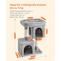 Miniatyrbild 5 av 8: Rootz Cat Skrapstolpe - Kattträd - Skrapare - Spånskiva - Plysch - Sisal - Förhindrar tippning - Enkel montering - 49cm x 32cm x 74cm