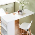 Miniatyrbild 6 av 10: Rootz justerbart barbord - Matbord - Väggmonterat bord - MDF-konstruktion - Utrymmesbesparande design - Justerbar höjd - Enkel montering - Vit - 110cm