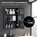 Miniatyrbillede 6 af 10: Rootz spejlskab - Vægmonteret organisering - Badeværelsesopbevaring - Pladsbesparende - Rustfri hængsler - Rustfrit stål - 40cm x 12cm x 60cm