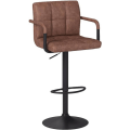 Miniatyrbillede 5 af 9: Rootz Barstol - Bordskammel - Justerbar barstol - Kunstlæder - Metalstel - Ergonomisk design - Holdbar - Stilfuld - 51 cm x 37 cm Sæde, 90 cm - 112 cm