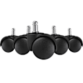 Miniatyrbild 2 av 7: Rootz 5-delade set mattrullar för kontorsstol - Högkvalitativ plast - Svart - 11 mm stiftdiameter - 20 mm stiftlängd - 50 mm rulldiameter - Lämplig fö