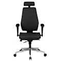 Miniatyrbillede 8 af 8: Rootz Chair Skrivebordsstol Stof Sort Executive Chair Modern - Drejestol med synkron mekanisme - Arbejdsstol med nakkestøtte 120kg - Kontorlænestol, h