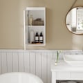 Miniatyrbillede 6 af 11: Rootz to -trins badeværelsesskab - badeværelse akkord - vægmonteret - rumbesparende design - 37,2L x 24,5b x 76,8h cm