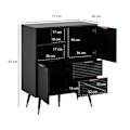 Miniatyrbillede 4 af 6: Rootz Stilfuld kommode - Moderne Kommode - Opbevaringsløsning - Lameldesign - 77 cm x 97 cm x 40 cm