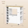 Miniatyrbild 3 av 11: Rootz Kitchen Trolley - Rolling Island - Portable Cart - Wine Racks & Storage - Rubberwood Top - 83L X 40W X 83H CM