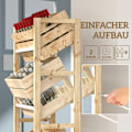 Miniatyrbild 8 av 10: Rootz Beverage Crate Shelf - Träagringsstativ - 3 -Tier Box Organizer - Natural Spruce Wood - 56 x 32 x 112 cm - Perfekt för fester & BBQS