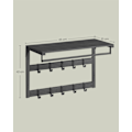 Miniatyrbillede 6 af 6: Rootz Wall Garderobe hylde - frakkeholder - opbevaringskroge - Rumbesparende design - 30 cm x 65 cm x 42 cm