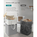 Miniatyrbillede 4 af 6: Rootz Sæt med 2 Dove Grey Vasketøjsposer - Tøjkurve - Opbevaringskurve - Polyester bomuldsstof - 45 cm x 40 cm x 65 cm