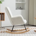Miniatyrbild 4 av 7: Rootz gungstol fleece look - ergonomisk fåtölj - avkopplande stol - stöder kropp - 98d x 71W x 101h cm