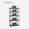Miniatyrbillede 3 af 9: Rootz Sæt med 2 stående hylder - Opbevaringsstativ - Med 5 justerbare hylder - Heavy Duty Hylde - Spånplade - Brun-sort - 50 x 100 x 200 cm