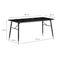 Miniatyrbillede 4 af 6: Rootz rektangulært spisebord - marmorudseende - Moderne design - Sæder 8 - 180 cm x 90 cm x 76 cm