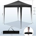 Miniatyrbild 3 av 9: Rootz Garden Gazebo - Utomhustak - Solskydd - UV-skydd - 2m x 2m x 2,4m - Metallram - 210D Oxford-tyg