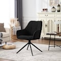 Miniatyrbillede 4 af 9: Rootz spisestuestolesæt - Drejestol - Polstret lænestol - Ergonomisk design - 58cm x 86cm x 63,5cm - Mørkegrå - Sort - 150 kg Kapacitet