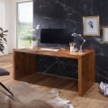 Miniatyrbild 6 av 7: Rootz skrivbord massivt trä Sheesham datorbord 200 cm brett äkta trä design arkivering kontorsbord lantlig stil