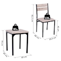 Miniatyrbild 3 av 11: Rootz matbordsset - 3-delat - 1 matbord - 2 matstolar - MDF - metall - trälook - svart