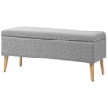 Miniatyrbillede 1 af 10: Rootz polstret opbevaringsbænk - Sengebænk - Osmannisk bænk - Stof i hørlook - 110 cm x 39 cm x 45 cm