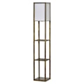 Miniatyrbillede 1 af 11: Rootz gulvlampe med hylder - trægulvlampe - stående lampe - stilfuld opbevaring - 26 x 26 x 160 cm