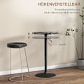 Miniatyrbillede 4 af 11: Rootz Marble Look Bar Table - Bistro Table - Højdejusterbar tabel - Rumbesparende design - 60 x 60 x 68-93,5 cm
