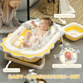 Miniatyrbillede 4 af 11: Rootz Foldbart babybadekar - Vask - NU -SLIP BOADTUB - Komfortabel badekude - 80,5 cm x 55 cm x 20 cm (gul)