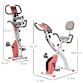 Miniatyrbillede 3 af 7: Rootz 2-i-1 foldbar motionscykel - Liggende stationær cykel - 8-trins justerbar - Magnetisk modstand med pulssensor - LCD-skærm - Pink + Hvid - 97 x 5