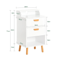 Miniatyrbillede 2 af 6: Rootz Sengebord - Natbord - Sidebord - Funktionelt med privatliv - Trådhul til opladning - Robuste bøgeben - 40 cm x 71 cm x 35 cm