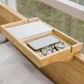 Miniatyrbillede 2 af 7: Rootz Bamboo sengehylde - Clip-On Natbord - Hængende opbevaring - Kabelstyringsåbninger - Værktøjsfri installation - 36 cm x 9 cm x 25 cm