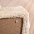 Miniatyrbillede 4 af 5: Rootz kæledyrstrapper - 4-trins hunderampe med aftageligt dæksel - Kattetrappe - Hundetrapper - Dyretrapper - Spånplade - Plys - Beige - 60 x 35 x 44