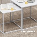 Miniatyrbild 6 av 10: ROTZ SIDABORD SET - Moderna häckbord - Rymdbesparande soffbord - Robust stålram - 40 cm x 40 cm x 40 cm