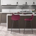 Pikkukuva 2 / 8: Rootz baarijakkara - Työpöytäjakkara - Design-jakkara - samettia ja metallia - Mukava ja ergonominen - Kestävä ja vakaa - Monipuolinen ja tyylikäs - 4