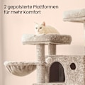 Miniatyrbild 4 av 5: Rootz Large Cat Tree - Scratching Post - Soft Covered - Plush Comfort - 49cm x 49 cm x 135 cm