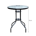 Miniatyrbillede 3 af 10: Nancy's Upland Tuintafel - Glazen Tafel - Bistrotafel - Balkontafel - Sort - Metaal - Veiligheidsglas - 60 x 70 cm