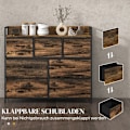 Miniatyrbillede 6 af 10: Rootz stofskuffekiste - Skænk - Organiseringsmøbler - Melaminbelagt top - Stabil stålramme - 98cm x 29cm x 85cm