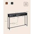 Miniatyrbillede 6 af 8: Rootz Modern Sidebord med Power Strip - Antracitgrå-blæk sort - Spånpladestål - 100 kg Kapacitet - 25 cm x 120 cm x 81,1 cm
