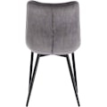 Miniatyrbild 5 av 9: Rootz Set med 8 matstolar - Sammetsklädd - Ergonomisk sittplats - Bekväm, hållbar, golvsäker - Mörkgrå metallben - 85,5 cm x 46 cm x 40,5 cm