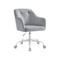 Miniatyrbillede 1 af 7: Rootz Drejestol - Kontorstol - Rullestol - Stålstel - Fløjlsbetræk - Justerbar højde - 64cm x 64cm x (83-93)cm - Dove Grey