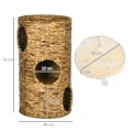 Miniatyrbillede 3 af 6: Rootz Cat Cave - 3-trins 3-indgang - Boho Design med pude - Lysebrun + Cremehvid - 40 cm x 40 cm x 73 cm