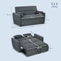 Miniatyrbillede 3 af 10: Rootz 2-i-1 sovesofa - Sofa - Gæsteseng - Ergonomisk design - 3 justerbart ryglæn - Højkvalitets polstring - 155 cm x 90 cm x 88,5 cm