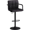 Miniatyrbillede 5 af 8: Rootz Barstol - Bordskammel - Justerbar barstol - Slidstærkt imiteret læder - Ergonomisk med ryglæn og fodstøtte - Moderne design - 51cm x 37cm x 90-1